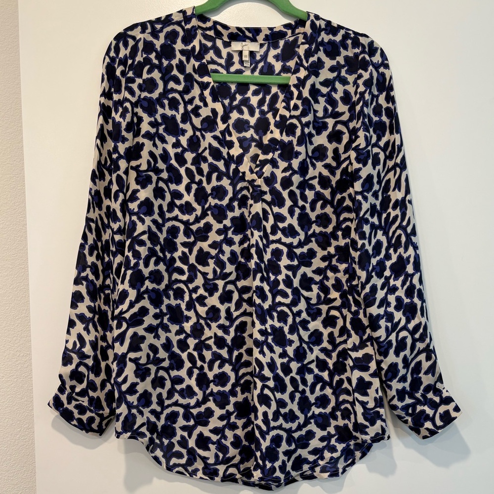 Joie Navy and Cream Women's Top